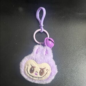 Purple Plush Monster Bag Charm with Bell